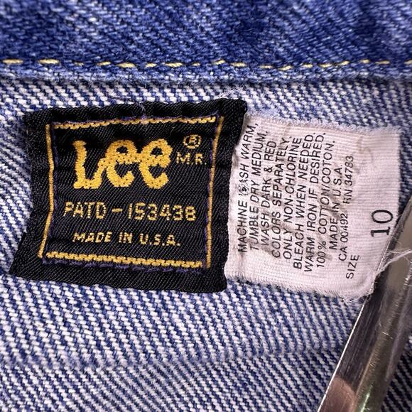 Vintage Trucker Jacket Lee Denim Youth size 10 Union Made In USA Retro 90’s 80’s - Picture 14 of 16